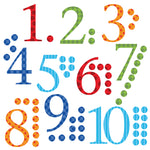 Number Wall Stickers With Counters Harlequin Brights