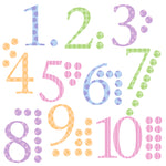 Number Wall Stickers With Counters Harlequin Pastels