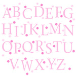 Alphabet Wall Stickers Upper Case Pink Polka