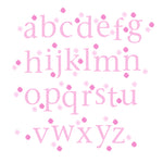 Alphabet Wall Stickers Lower Case Pink Polka