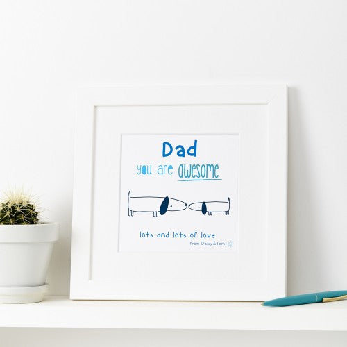 Personalised Dad You Are Awesome Print Blue