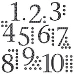 Number Wall Stickers With Counters In Graphite & Black