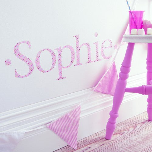 Personalised Wall Letter Stickers Pink Twinkle