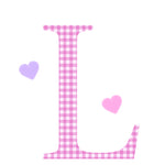 Personalised Wall Letter Stickers Pink Gingham