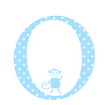 Personalised Wall Letter Stickers Blue Polka