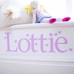 Personalised Wall Letter Stickers Pink Gingham