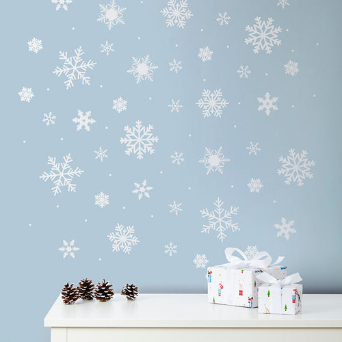 White Snowflake & Snow Dot Wall and Window Stickers